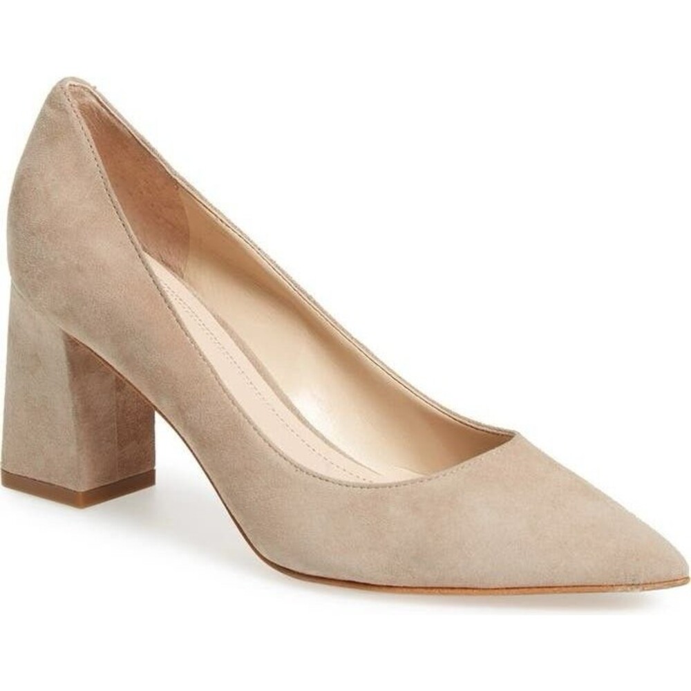 Marc Fisher LTD Nude Suede Pointed Toe Block Heel Pumps SZ 7M